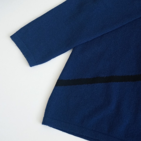 Charter Club Cashmere Royal Blue Heathered Greys Black Abstract Motif Sweater - Picture 6 of 15